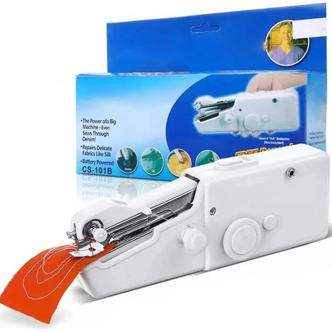 Machine à coudre portable haute vitesse, faible bruit, pile incluse, usage facile, couture durable à main, outil électrique compact, sans fil, idéale pour réparations rapides. (1/5)