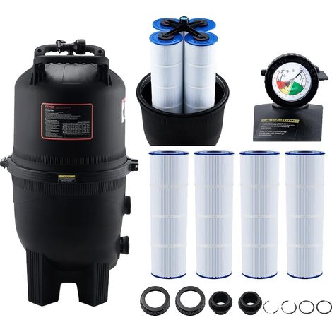 VEVOR Kartuschen-Poolfilter, 49 m² Filterfläche, für eingelassene Pools, Aufstellpools, Whirlpools, Spas, aufblasbare Pools, 30 m² (1/2)