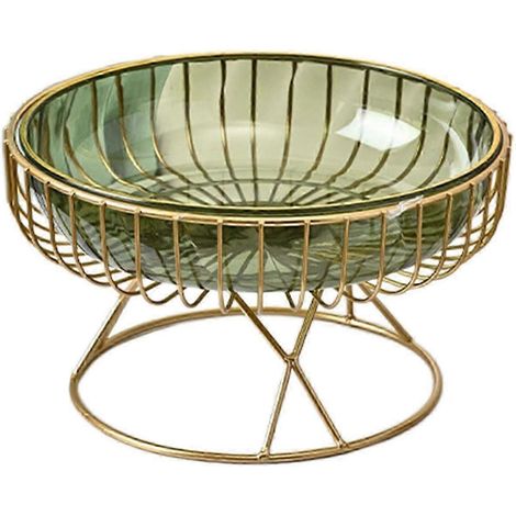 Bol à fruits en métal, récipient de rangement, centre de table, présentoir à légumes créatif pour salon, cuisine, comptoir, fêtes en extérieur-Green M