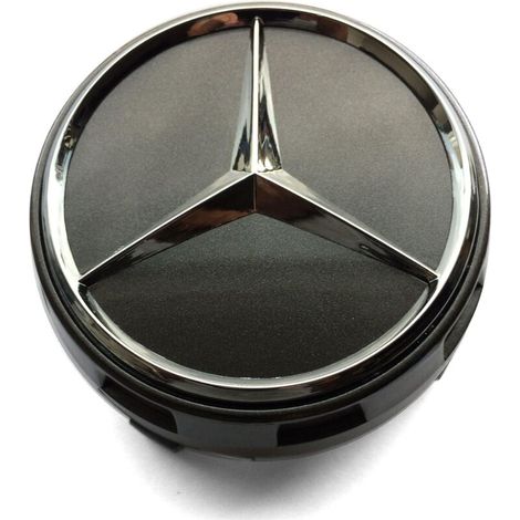 Insignes gris de moyeu des chapeaux 75mm de centre de roue d'alliage de Mercedes Benz Amg
