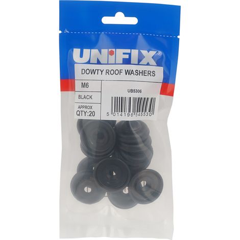 Unifix Black Dowty Roof Washers - M8 - Box of 250