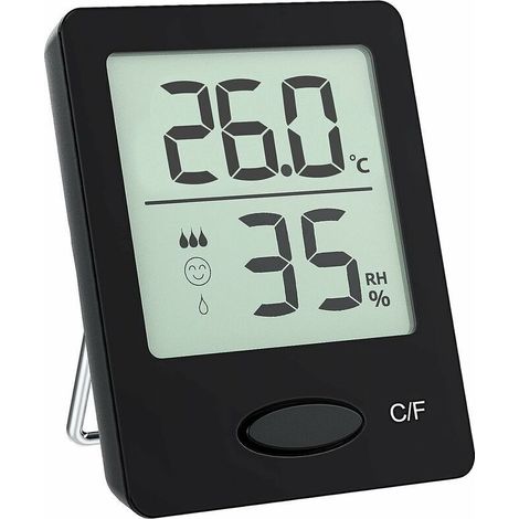 SHINING HOUSE Innenthermometer, tragbarer Luftfeuchtigkeits- und Temperaturmonitor, leicht ablesbares Mini-Gartenthermometer, 3 Installationsmodi, Garten-Thermo-Hygrometer, Heimbüro, Küche, Carivent