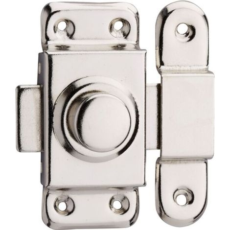 Verrou pour porte de meuble 30 mm acier nickelé (1/2)