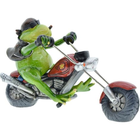 Sculpture de grenouilles en résine Cool, décoration de moto,