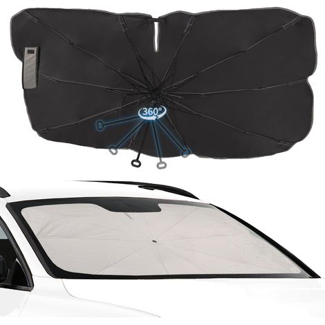 Parasole per Parabrezza Anteriore per Auto, Ombrello Girevole per Auto 145x80 cm Protezione UV, Ombrelloni per Auto Pieghevoli per la Maggior Parte delle Auto, SUV (1/5)