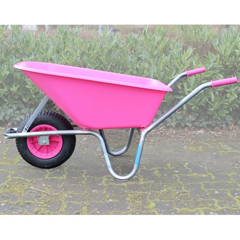 TRUTZHOLM Schubkarre ROSA/PINK PP100 l Tragkraft 250 kg 100l (1/5)