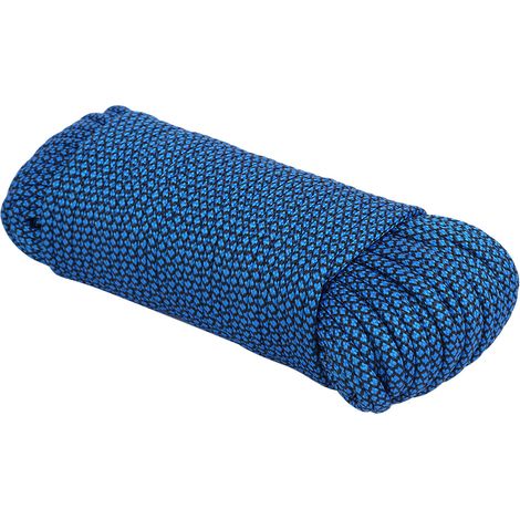Corde de parachute militaire standard 9'' avec longe, idéale pour le camping, l'escalade et la survie (31 m, couleur bleue). (1/5)