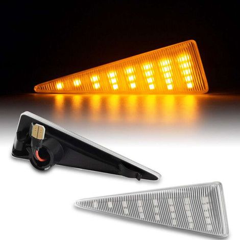 KIT 2 INDICATORI DI DIREZIONE LATERALI A LED COMPATIBILE CON Renault Avantime  Espace IV  Megane II  Wind  VETRO TRASPARENTE (1/5)