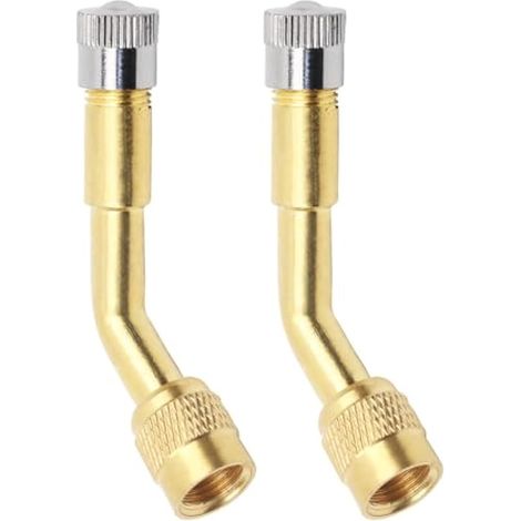 Rallonge de valve en cuivre Adaptateur de valve angulaire Rallonge de valve de pneu pour voiture, moto, vélo, scooter (135°)