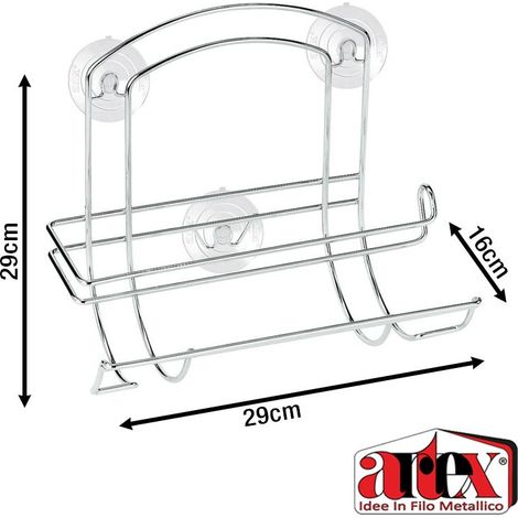 Portascottex da Parete Kitchen in Acciaio Cromato 29 x 15 x 28 cm Artex
