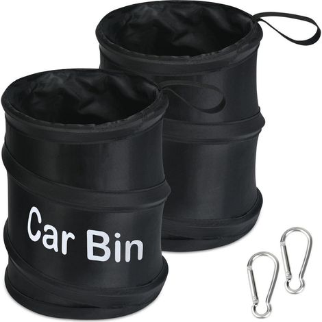 Auto Mülleimer 2 Stück faltbar wasserdicht mit Karabinerhaken Aufbewahrungsbox (1/5)