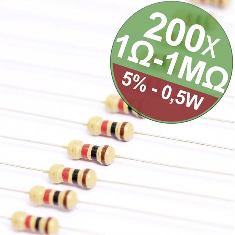 Quadrios 22P104 22P104 Assortimento di resistenze a film di carbone assiale 0411 0.5 W 5 % 1 KIT
