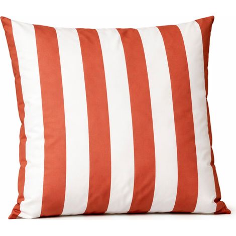 Coussin imperméable déhoussable à rayures ARCACHON Terracotta 70x70 cm