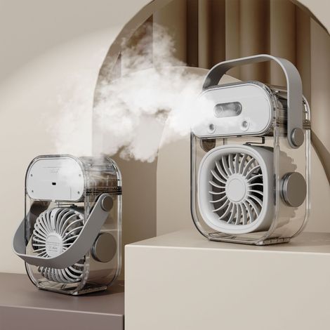 Mini Ventilateur de Bureau USB Rechargeable, Brumisateur Silencieux avec Glace, Portable pour Extérieur et Maison-Alovez-WCY