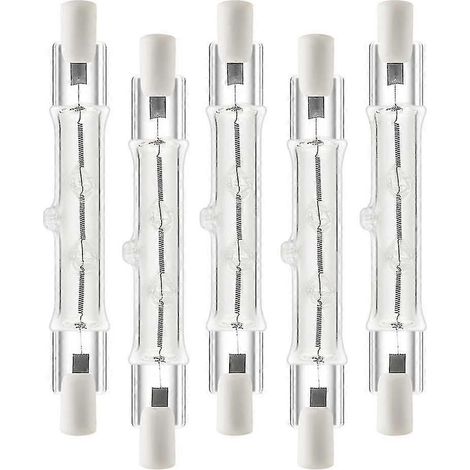 Lot de 5 ampoules halogènes linéaires R7S 118 mm 300 W 230 V, dimmables, pour la construction (Wo Guanguan).