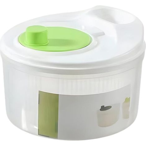 Essoreuse À Salade - Capacité 3 5 L - Double Couche Amovible - Rotation Manuelle - Sans BPA - Pour Légumes Et Fruits - 1 Pièce (1/5)