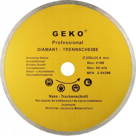 Geko Lame diamant 250 mm Turbo pour béton et granit (1/3)