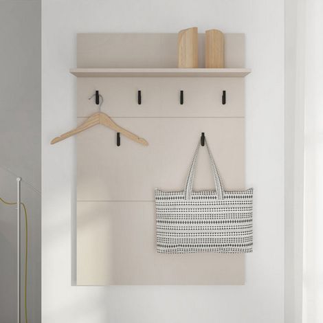 Garderobe Navelli, Wandmontage-Set Inklusive, 6 Haken, Wandinstallation, 115h cm Weiß (1/5)