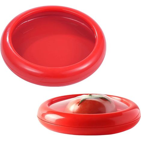 Srvillg 2 pièces-Boîte de conservation de fruits et légumes rouge – Boîte hermétique pour réfrigérateur, avec film TPU transparent