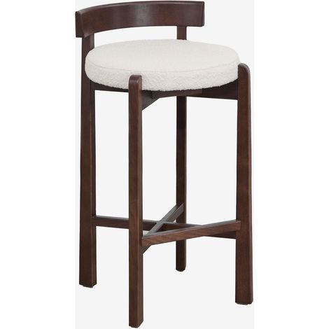 Sklum – Tabouret de bar haut en bois de chêne – Hauteur 76 cm – Revêtement Manila – Siège rembourré pour confort optimal