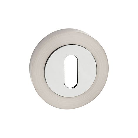 Runde Schlüsselplatte aus Chrom/Satin