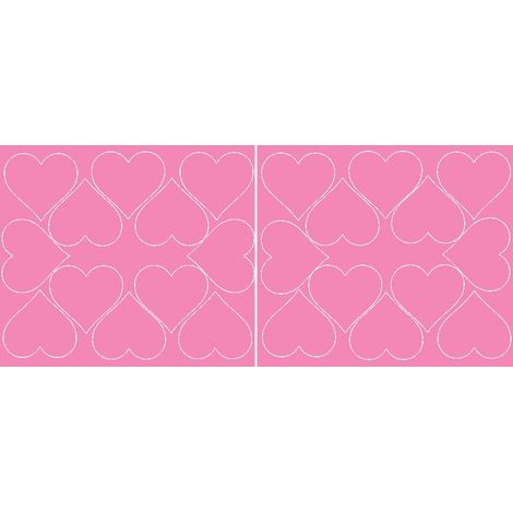 Adesivi a forma di cuore per San Valentino, 7 cm, seduszko sticker, 24 pezzi, rosa lucido