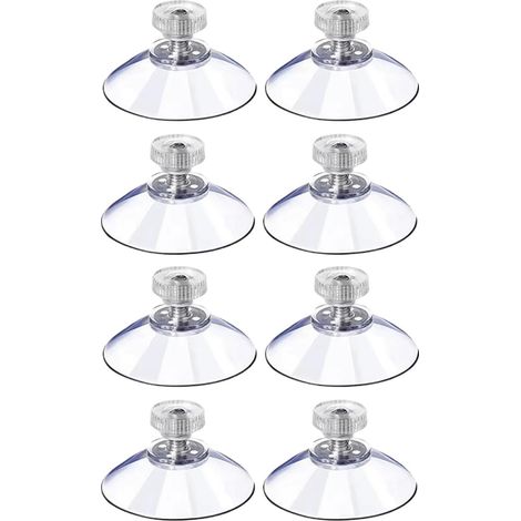 Lot de 8 ventouses transparentes Ø 40 mm – Capacité de charge jusqu'à 2 kg – Pour surfaces lisses et non poreuses – Installation facile (1/5)