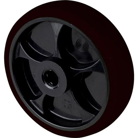 BS Rollen Gummirad B44, Rad-Ø 125 mm, Tragkraft 120 kg, Rollenlager, Kunststoff schwarz (1/3)