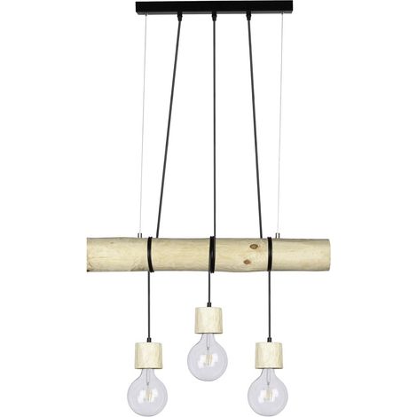 Suspension en Pin Naturel Design Scandinave Triple Douille TRABO PINO (1/2)