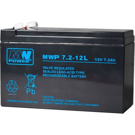 MWP 7.2-12L: Batteria MWP 7.2-12L (Lunga durata, 12V-7.2Ah, faston 250)