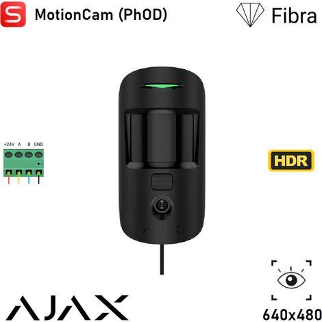 143611 - Superior - Superior MotionCam (PhOD) Fibra - Detector de movimiento cableado con verificación fotográfica de alarmas e inmunidad a las mascotas admite foto bajo demanda y foto por escenario -