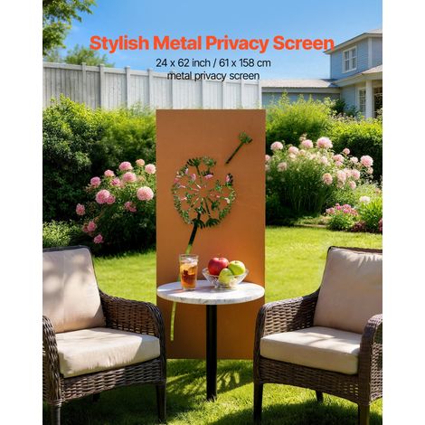 Panneau Brise Vue Extérieur en Métal 60x158 cm Paravent Extérieur Décoratif Autoportant, Séparation d'Espaces pour Jardin Cour Terr… (1/5)