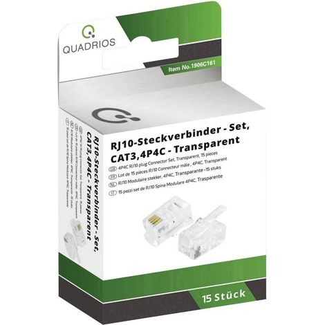 Quadrios conjunto conectores fichas no apantalladas 4 contactos