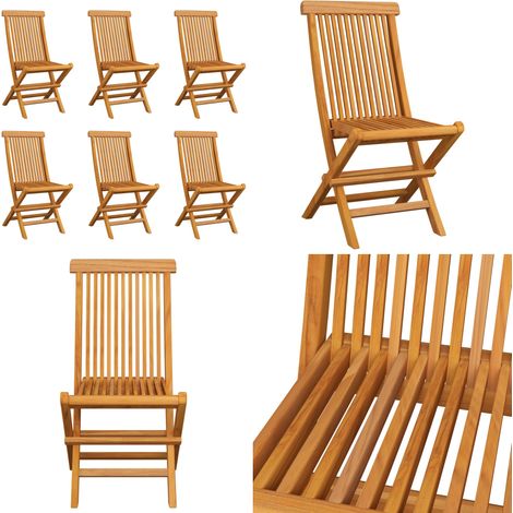 Klappbare Gartenstühle 6 Stk. Massivholz Teak - Klappbarer Gartenstuhl - Teakholzgartenstuhl - Esszimmerstühle Outdoor - Gartenmöbel Set - Balkonmöbel - Home & Living (1/5)