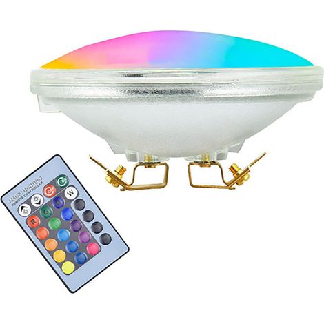Bombilla LED PAR36 para paisaje, 9 W RGB - Bombilla LED G53 para tractor - Bombilla PAR36 que cambia de color con control remoto - Adecuada para iluminación de paisajes, fondos de piscinas y vehículos (1/5)