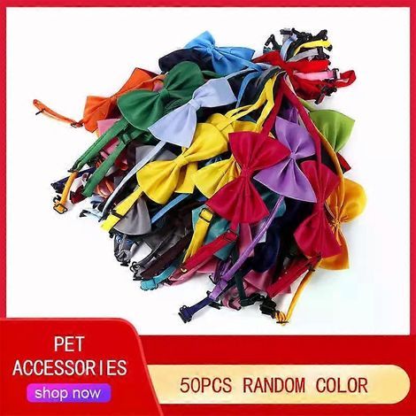 HONORNIC - Lot de 50 nœuds papillon pour chiens et chats, couleurs aléatoires, accessoires de toilettage. (1/4)