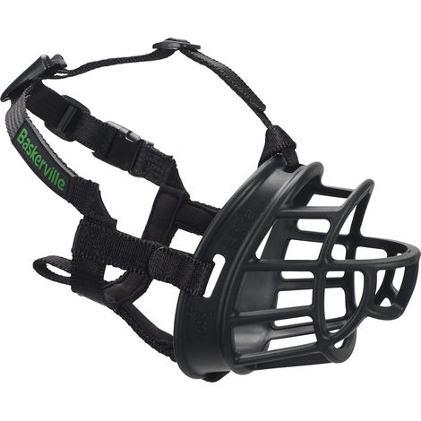 Muselière idéale pour les chiens réactifs, sangle de cou verrouillable pour plus de sécurité, design ergonomique en forme de W assurant la protection des yeux et empêchant les morsures. (1/5)