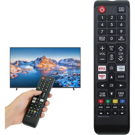 Télécommande Compatible with Samsung BN59-01315B Compatible Samsung Smart TV 4K UHD HDR QLED Crystal, Remplacement Télécommande Samsung 2021 2020 2019 2018 Série UE, Aucune, Garantie à Vie (1/5)