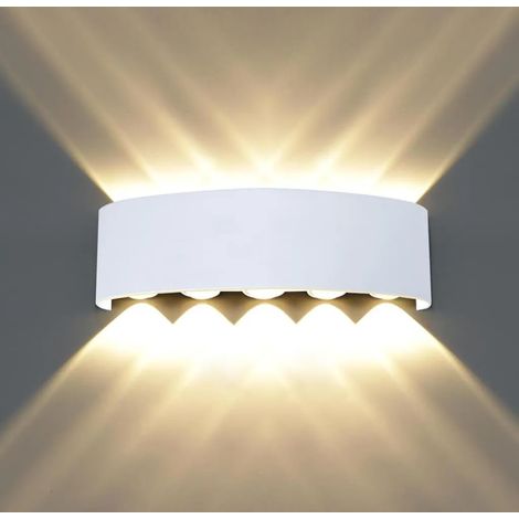 Lámpara mural LED moderna interior 8W blanca luz de pared arriba y abajo iluminación aluminio impermeable iluminación exterior iluminación de pared para salón dormitorio escalera pasillo blanco cálido (1/4)
