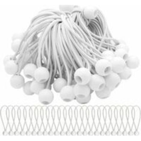 Lot de40 Tendeur Elastique Cordons Élastiques avec Boules Sandow Elastique Boules Elastiques pour chapiteaux, tentes, bannières et bâches (1/4)