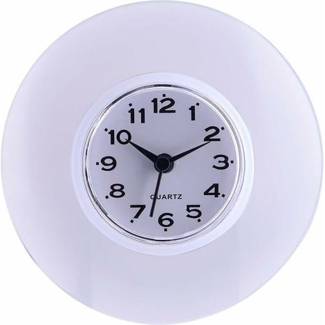 Tigrezy Heavenant Wanduhr, Badezimmer-Duschuhr, Mini-Duschuhr (wasserdicht) mit großem Saugnapf für Schlafzimmer, Küche, Badezimmer und Wohnzimmer (Weiß)