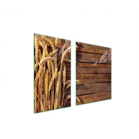 Glasplatte und Schneidebrett 100x52 Weizen (1/5)