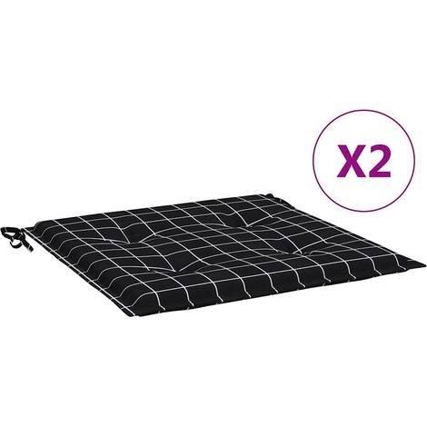 Maison Exclusive - Cuscini Sedia 2 pz Motivo a Quadri Nero 40x40x3 cm in Tessuto (1/5)