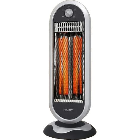 Elektrischer Heizlüfter, 90-Grad-Oszillation, einstellbares Thermostat, Hellgrau 2 Leistungsstufen(900w) 30x70cm (1/2)
