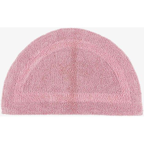 HOMESCAPES Tapis de bain demi-lune en coton, 50 x 80 cm – Rose poudré