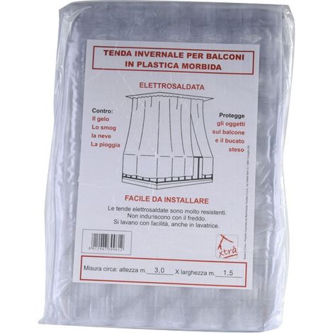 Cortina de balcón de PVC blanca 300x200 Xtra