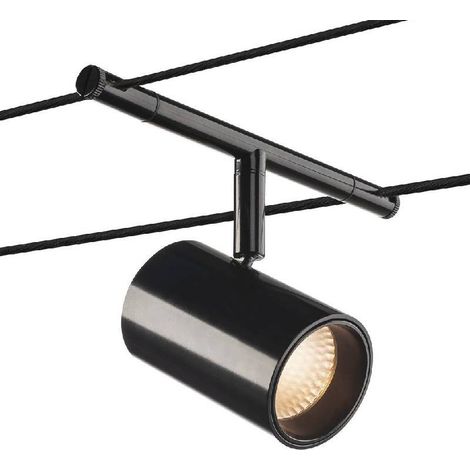 SLV – Applique murale LED orientable 85W 2700K – Aluminium noir – Pour système de câble basse tension – Design moderne (1/3)