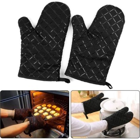Gants de four, gants antidérapants résistants aux hautes températures, utilisés pour la cuisine, le barbecue, la patisserie, (1/4)