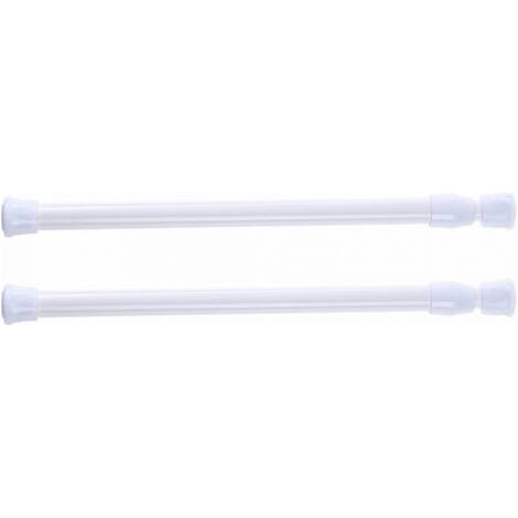 Lot de 2 tringles à rideau de douche télescopiques, sans perçage, pour douche, baignoire, armoire, blanc, largeur 30-50 cm