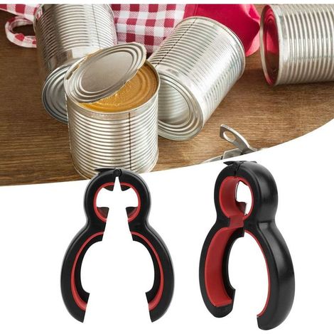 Ouvre bote 6 en 1 nique Acier ABS Noir Rouge 2 Pièces (1/5)